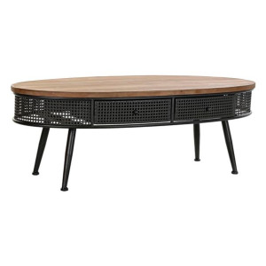 Stolik DKD Home Decor Jodła Czarny Metal Brązowy 120 x 58 x 42 cm