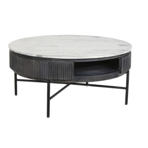 Stolik DKD Home Decor Marmur Drewno mango (90 x 90 x 42 cm)