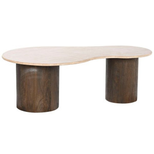 Stolik DKD Home Decor 120 x 70 x 53 cm Aluminium Piedra Drewno mango