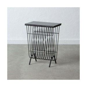 Stolik 40 x 25 x 53 cm Czarny Marmur Żelazo