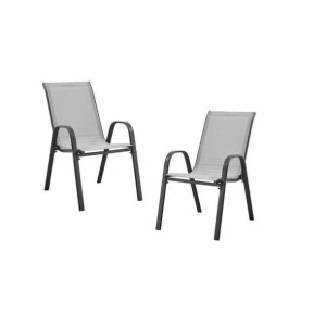 Záhradná stolička 55 x 71 x 95 cm Szary Stal (2 Sztuk)