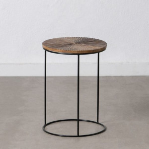 Stolik Naturalny Czarny Metal Drewno 30 x 30 x 42 cm