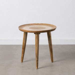 Stolik 45 x 45 x 46 cm Naturalny Biały Drewno mango