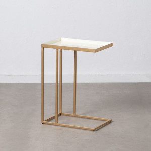 Stolik 46 x 30,5 x 62 cm Złoty Krem Żelazo