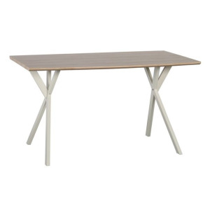 Stoły do Jadalni 140 x 80 x 76 cm Naturalny Metal Krem DMF