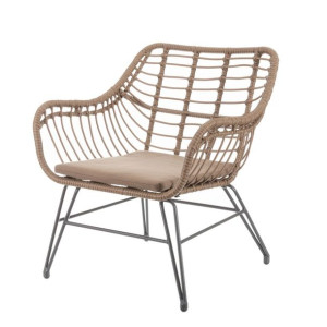 Záhradná stolička Ariki 65 x 62 x 76 cm rattan syntetyczny Stal Grafit