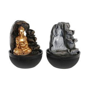 Fontána DKD Home Decor 21 x 21 x 25 cm Budda Żywica Orientalny (2 Sztuk)