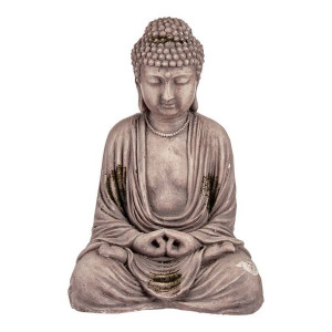 Dekoracyjna figurka ogrodowa Budda Szary Polyresin (22,5 x 40,5 x 27 cm)