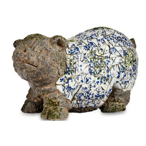 Dekoracyjna figurka ogrodowa Mozaika Świnia Polyresin (20,5 x 26 x 47 cm)