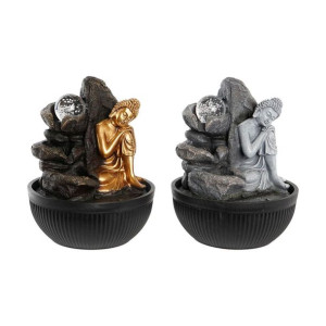 Fontána DKD Home Decor 21 x 21 x 25 cm Budda Żywica Orientalny (2 Sztuk)