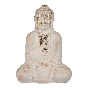 Dekoracyjna figurka ogrodowa Budda Biały/Złoty Polyresin (17 x 37 x 26 cm)