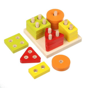 Drewniany sorter figury kwadrat Cubika