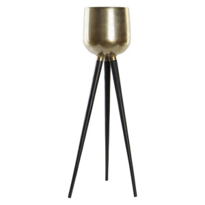 Doniczka DKD Home Decor Czarny Aluminium Złoty (32 x 32 x 85 cm)