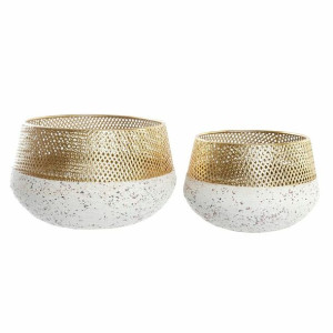 Zestaw doniczek DKD Home Decor Metal 2 Części 2 Sztuk (43 x 43 x 27 cm)