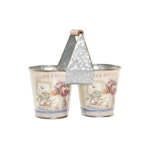 Doniczka DKD Home Decor 24 x 12 x 23 cm Różowy Metal Shabby Chic