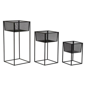 Zestaw garnków DKD Home Decor Czarny Stal (28 x 28 x 60 cm)