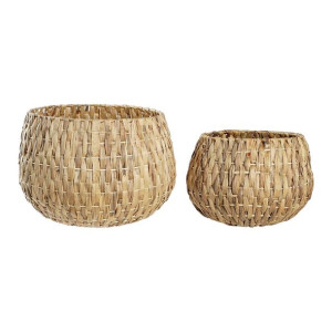 Zestaw garnków DKD Home Decor Naturalny Włókno (47 x 47 x 33 cm)