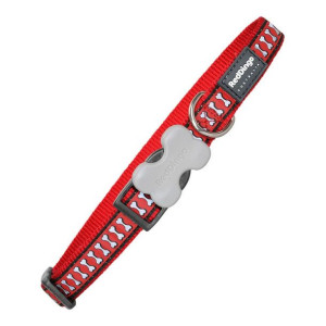Obroża dla psa Red Dingo Odblaskowy Kości Czerwony (1,2 x 20-32 cm)