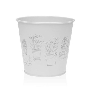 Doniczka Versa Zink Biały Metal (14,5 cm)