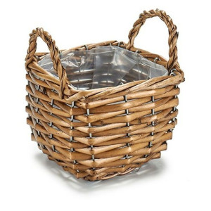 Kosz 14,8 x 14,8 x 14 cm Brązowy Plastikowy wiklinowy