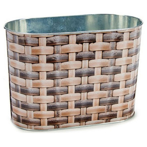 Doniczka Metal wiklinowy (12,7 x 15 x 23,5 cm) Owalne Wysoki Duży