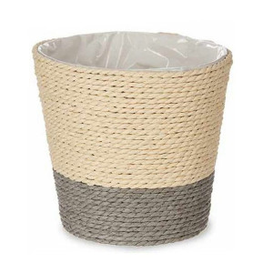 Doniczka Naturalny Szary Brązowy Sznurek Plastikowy (12,5 x 12 x 12,5 cm)
