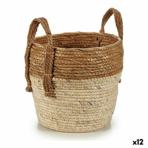 Doniczka Brązowy 7 L Naturalny Słoma (33 x 30 x 22 cm) (12 Sztuk)