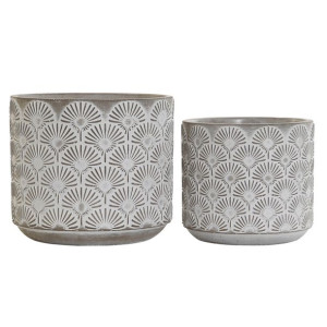 Zestaw doniczek DKD Home Decor Szary Cement 17 x 17 x 15 cm