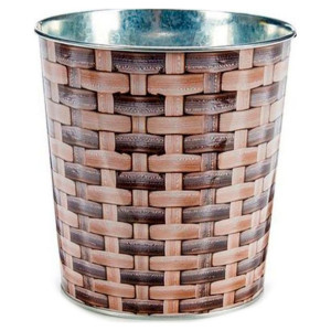 Doniczka Metal wiklinowy (17,6 x 16,5 x 17,6 cm) Duży Okrągły