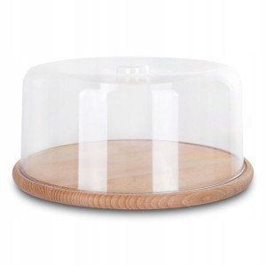 Patera Drewniana Z Kloszem 30cm Na Sery Ciasto Lum