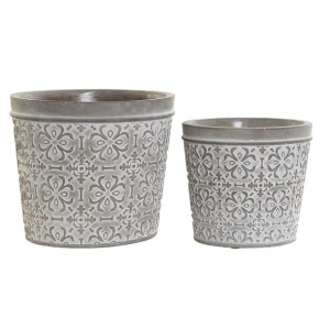 Doniczka DKD Home Decor Szary Cement 17 x 17 x 15 cm