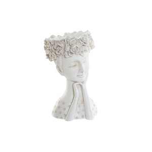 Doniczka DKD Home Decor 17 x 15 x 25 cm Biały Żywica Romantyczny