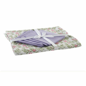 Obrus i serwetki DKD Home Decor 150 x 150 x 0,5 cm Biały Kolor Zielony