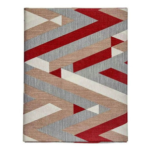 Obrus Loneta Paski Szary Kasztanowy (140 x 180 cm)