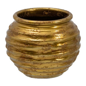 Doniczka 30 x 30 x 27 cm Ceramika Złoty