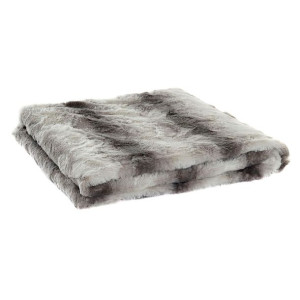Koc DKD Home Decor Zwierzę 130 x 170 x 2 cm Szary Biały Dwuowy Góra