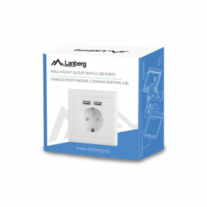 Kontakt Elektryczny Lanberg AC-WS01-USB2-F 2 x USB