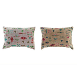 Poduszka DKD Home Decor 50 x 10 x 35 cm Beżowy Biały Ikat Boho (2 Sztuk)