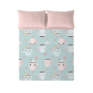 Górne prześcieradło Costura Funny Cups (Łóżko 90) (160 x 270 cm)