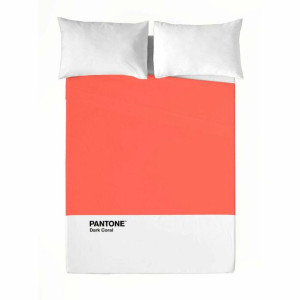 Górne prześcieradło Pantone Dark Coral (Łóżko 135) (210 x 270 cm)