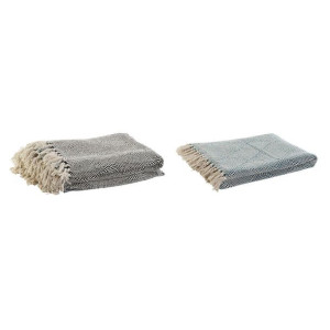 Koc DKD Home Decor 130 x 170 x 1 cm Szary Niebieski