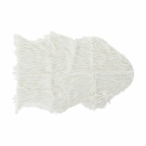 Dywan DKD Home Decor Poliester Biały Z włosami 60 x 90 x 2 cm