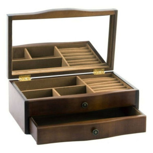 Pudełko na biżuterię DKD Home Decor Brązowy Drewno MDF 28 x 17 x 10 cm
