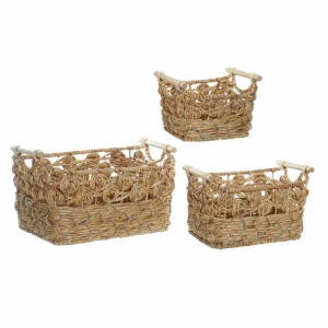 zestaw koszyków DKD Home Decor Włókno Boho Trawa morska (3 pcs)