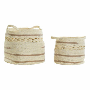zestaw koszyków DKD Home Decor Naturalny Włókno (2 pcs) (40 x 40 x 34 cm)
