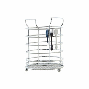 Organizer na Sztućce DKD Home Decor 11,5 x 11,5 x 15 cm Srebrzysty Metal