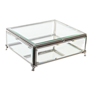 Pudełko na biżuterię DKD Home Decor Szkło Metal (25 x 21 x 10 cm)