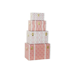 Zestaw kufrów DKD Home Decor Poliuretan Drewno MDF (60 x 35 x 41 cm)