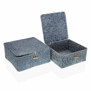 zestaw koszyków Versa Niebieski Z pokrywką Wodorosty (2 pcs)