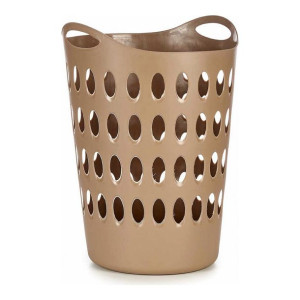 Kosz na Ubrania 998648 Z uchwytami Beżowy Plastikowy 50 L